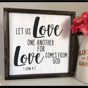 Handmade framed 12x12 canvas farmhouse style sign!